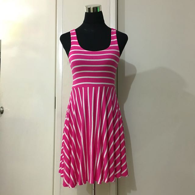 pink and white striped dress forever 21