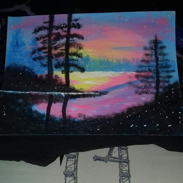 Mystical Bayside (Acrylic) On Illustration Board, Hobbies & Toys