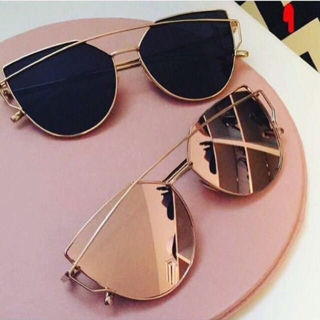 rose gold sunglasses reflective