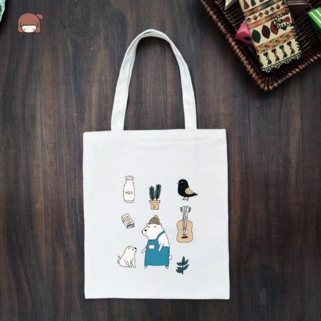 cute korean tote bags