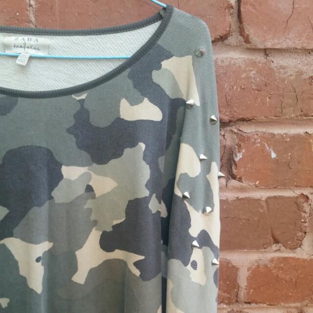 camouflage jumper zara