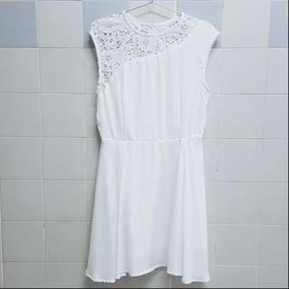 Something Borrowed Crochet Fit & Flare Dress