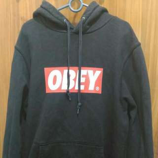 Obey Black Hoodie/Jacket Large