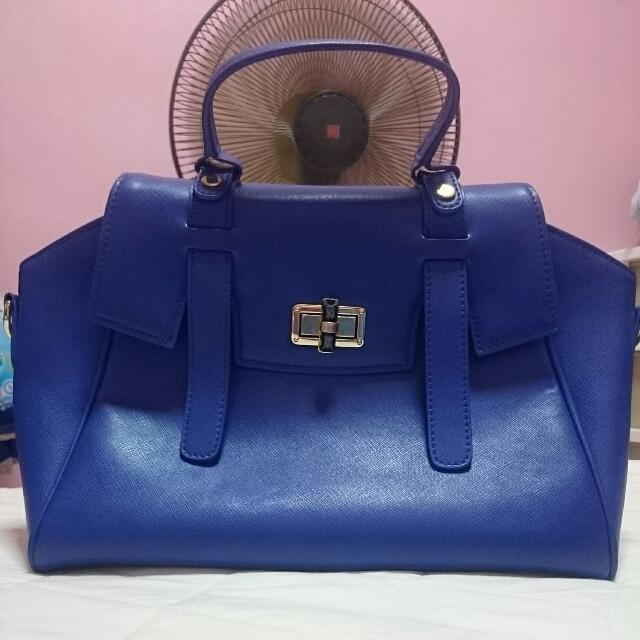 AUTHENTIC Pink Corporation Hand Bag in Royal Blue
