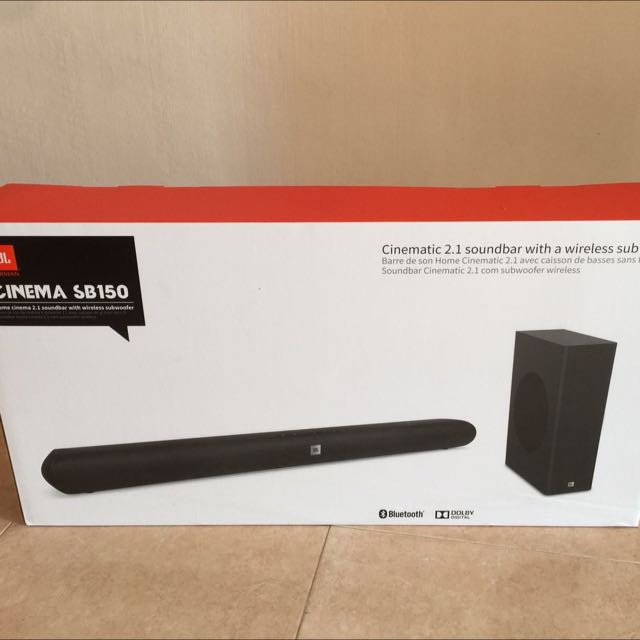 cinematic 2.1 soundbar with a wireless subwoofer