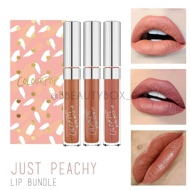 Colourpop Just Peachy Lip Bundle Health Beauty Makeup On Carousell Rich peach p1100 free sf #thescarletbox.