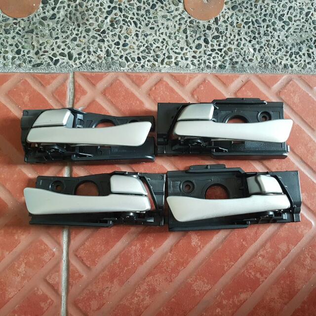 Hyundai Accent oem Interior Door Handles (Category: Car Parts & Accessories) located in Las Pinas. Submitted by allancarabeo (Listing ID 95372209, Image 1). Description: 1 set oem interior door handles Color silver Came from 2013 model RFS: upgraded to oem chrome handles.
