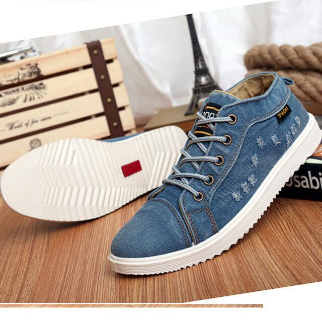 Washed denim canvas shoes hotsell