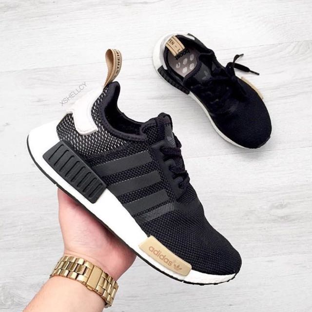 adidas nmd r1 black and gold