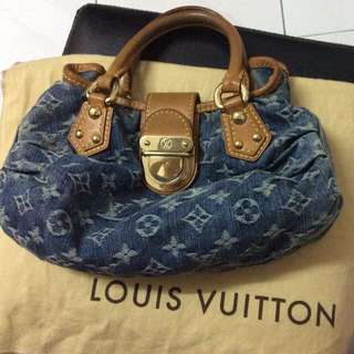 Louis Vuitton Denim Monogram Pleaty Handbag