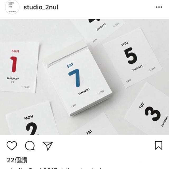 由 lulushop__ (刊登 ID 95552435，圖片 3) 提交，位於 台北市 (Taipei) 的 韓國 小日曆 迷你日曆 2017日曆 韓國代購 hi nei dou (類別：預購)，說明：。