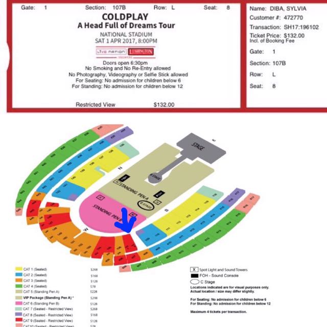 Coldplay Concert Singapore Price