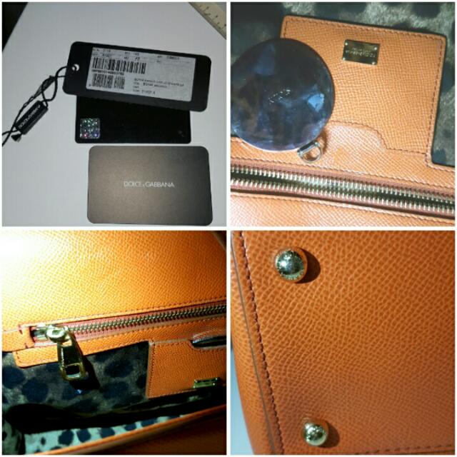 Dolce & Gabbana D&G sicily Large Grainy Leather Bag Orange Branded  authentic original, Luxury, Bags & Wallets on Carousell