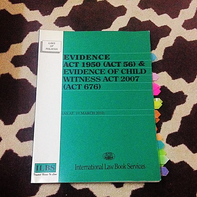 Evidence Act 1950 Evidence Of Child Witness Act 2007 Books Stationery Books On Carousell