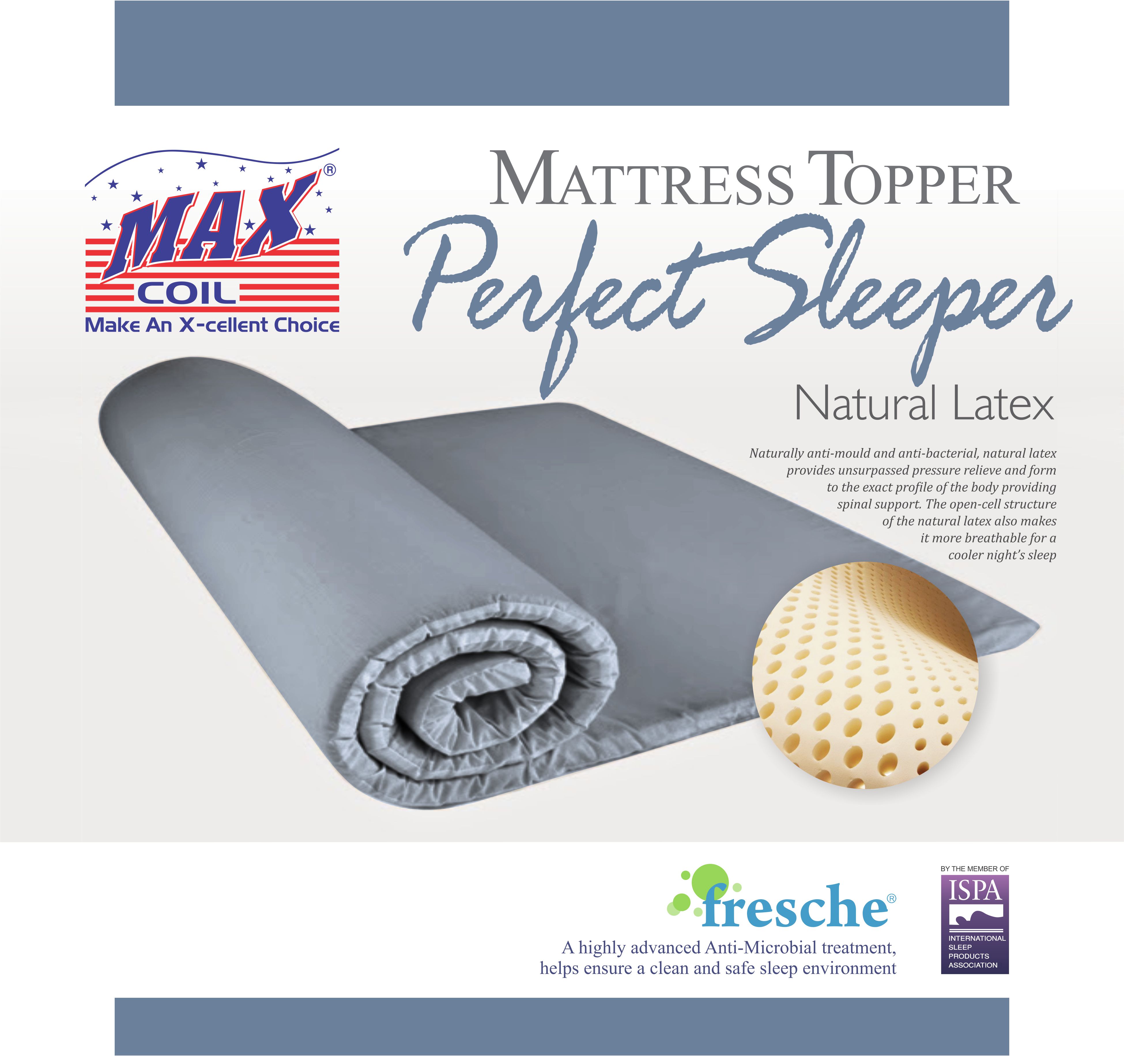 Maxcoil Perfect Sleeper Natural Latex Mattress Topper + FREE DELIVERY