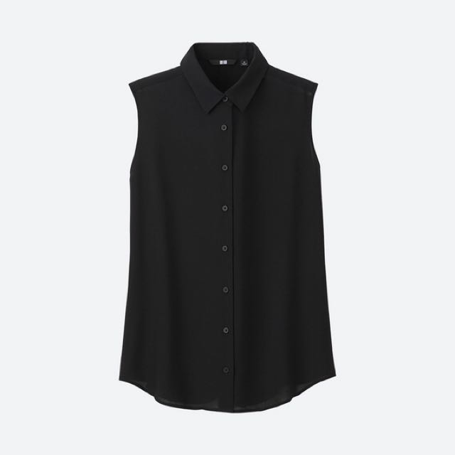 Uniqlo Sleeveless Rayon Blouse, Women's Fashion, Tops, Blouses on Carousell