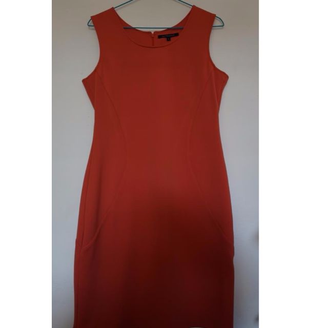 white orange dress