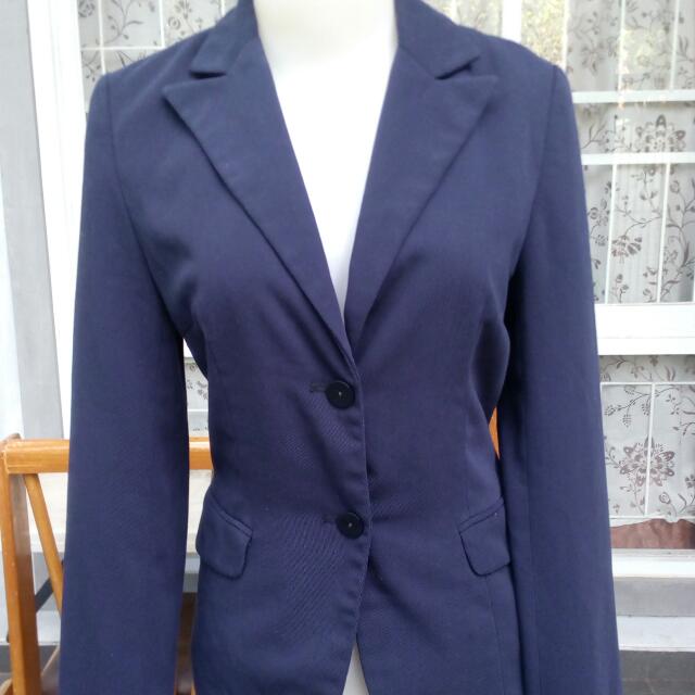 zara navy blue coat