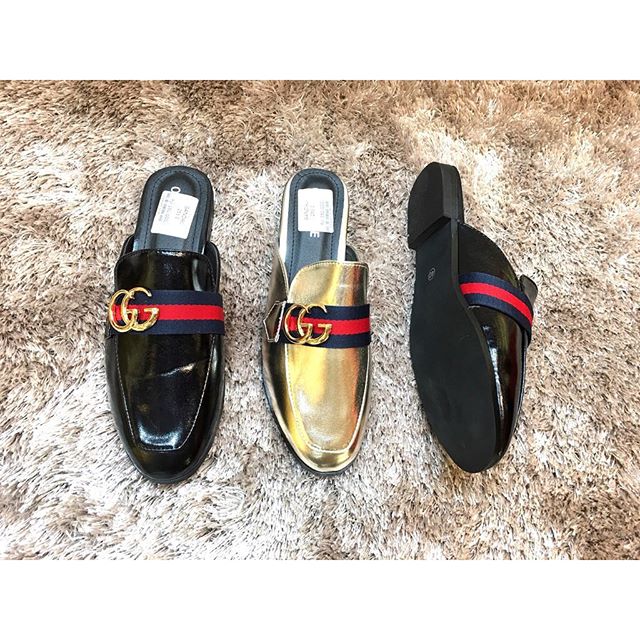 11 Cco Hong Kong Import Sepatu Sandal Sepatu Fashion Wanita Kw1 Kw 1 Quality Gucci Hitam Emas Olshop Fashion Olshop Wanita Di Carousell