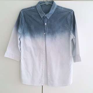 Blue Ombre Collared Shirt