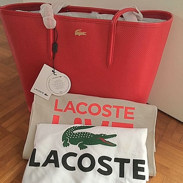 lacoste leather tote