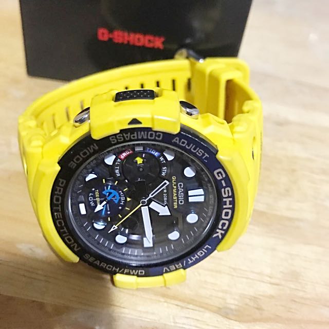 Casio G Shock GN 1000 9A GulfMaster Twin Sensor Yellow Resin Ana Digital Watch