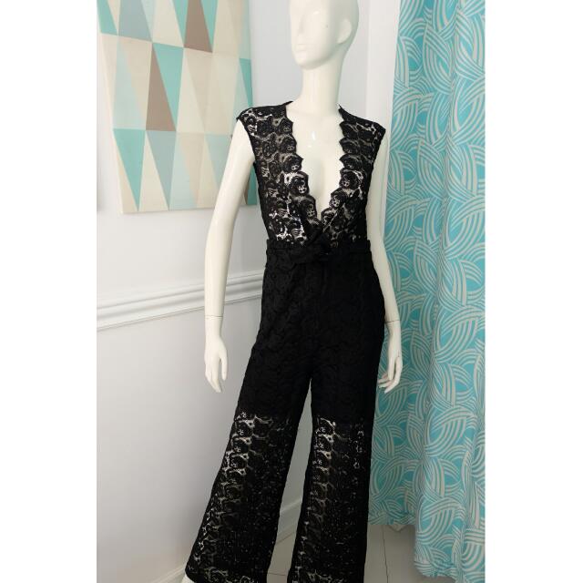 H M Black Lace Jumpsuit Women s Fashion Dresses Sets