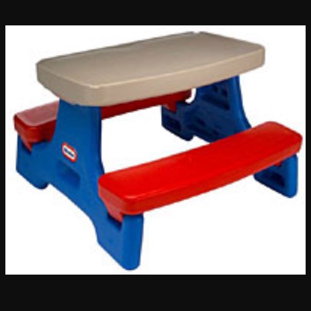 little tikes picnic table red