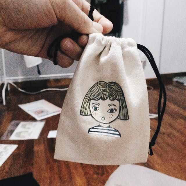 Handcrafted Drawstring Pouch (Category: Handmade Craft) located in Singapore. Submitted by inaaang (Listing ID 95643256, Image 4). Description: .
