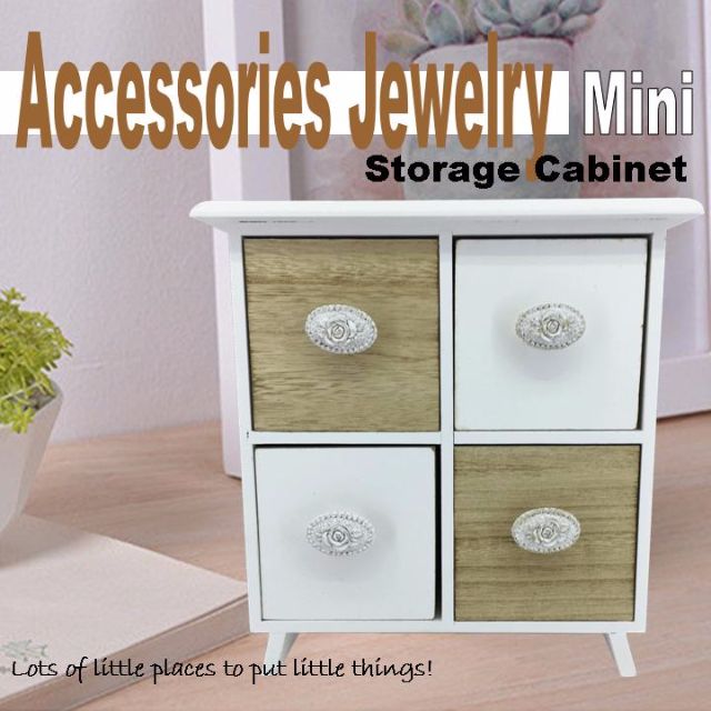 Wooden Mini Multiple Drawer Apothecary Cabinet Jewelry Trinket