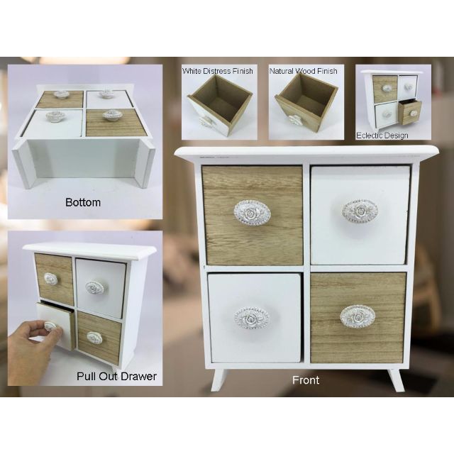 Wooden Mini Multiple Drawer Apothecary Cabinet Jewelry Trinket