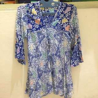 Saseti Blouse Blue Batik