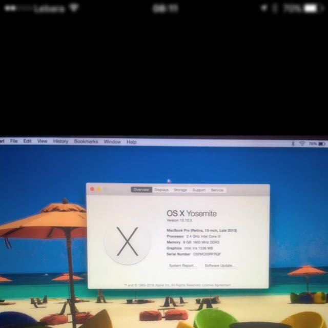 MacBook Pro 2013 (Category: Laptops & Notebooks) located in Makati City. Submitted by rn.jay (Listing ID 95888877, Image 3). Description: .