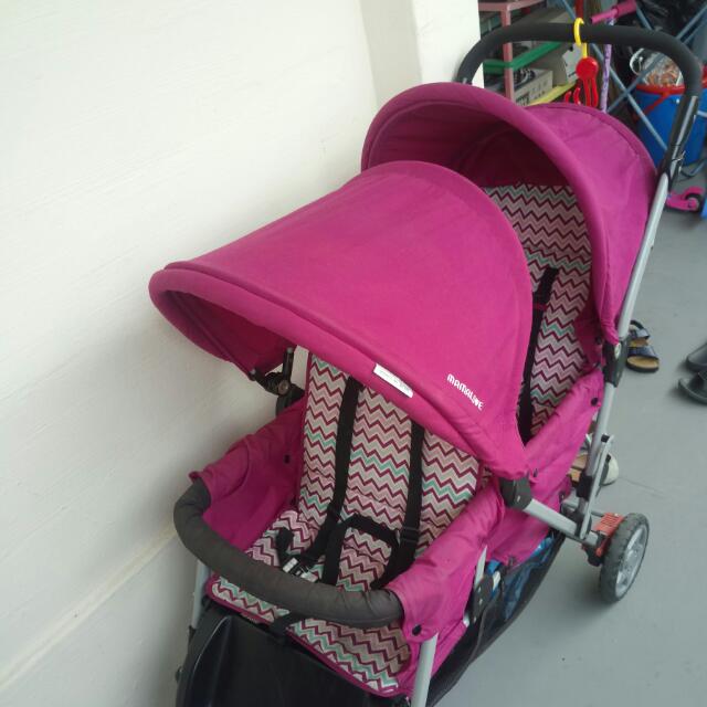 Mamalove Double Pram Tandem Stroller Babies Kids Going Out Strollers on Carousell