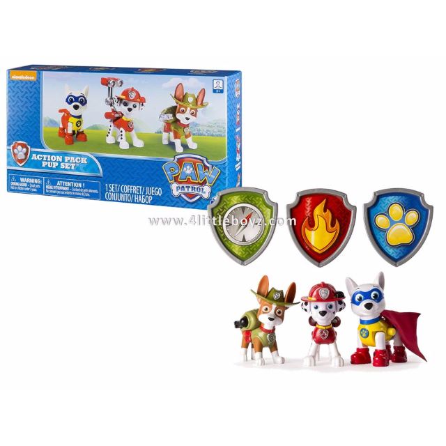 Paw Patrol Tracker Marshall & Apollo Action Pup Toys, Pack Of 3, Hobbies &  Toys, Toys & Games On Carousell