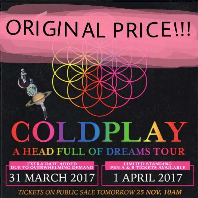 Selling 2x Coldplay Concert Tickets Entertainment Events Concerts On Carousell The mylo xyloto tour was the fifth concert tour by british band coldplay. carousell