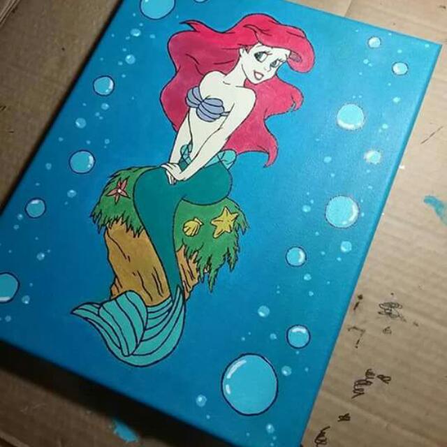 Acrylic Painting Ariel Princess Design Craft On Carousell
