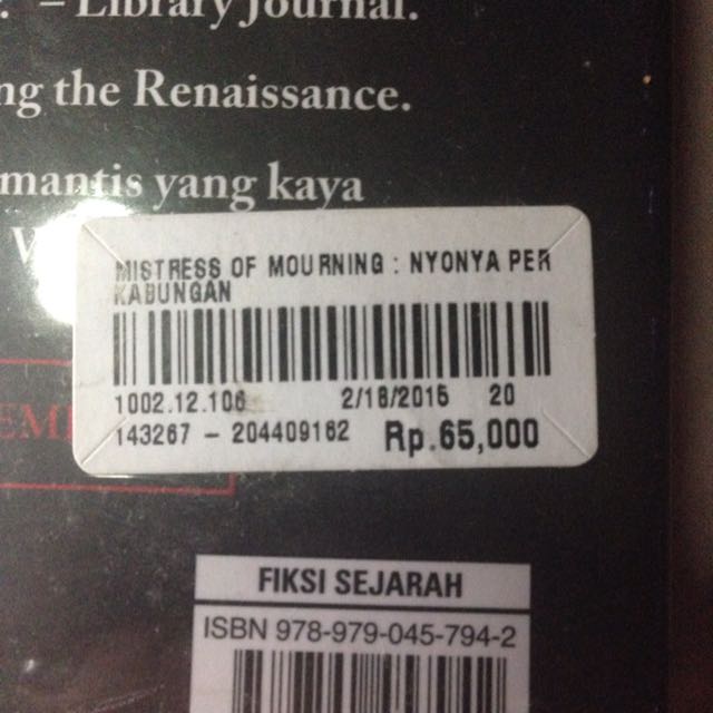 Buku Karen Harper Mistress Of Mourning, Karya Nyonya Perkabungan, Buku ...