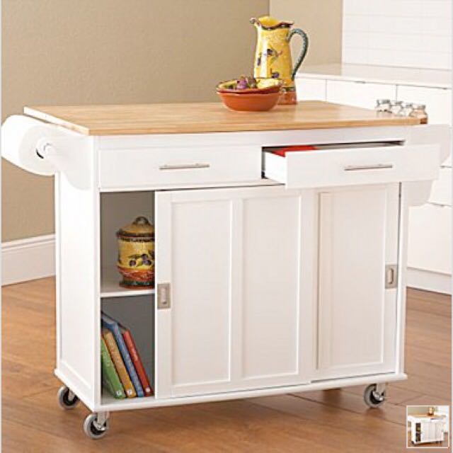 Crate Barrel Belmont Kitchen Island In White Home Appliances On