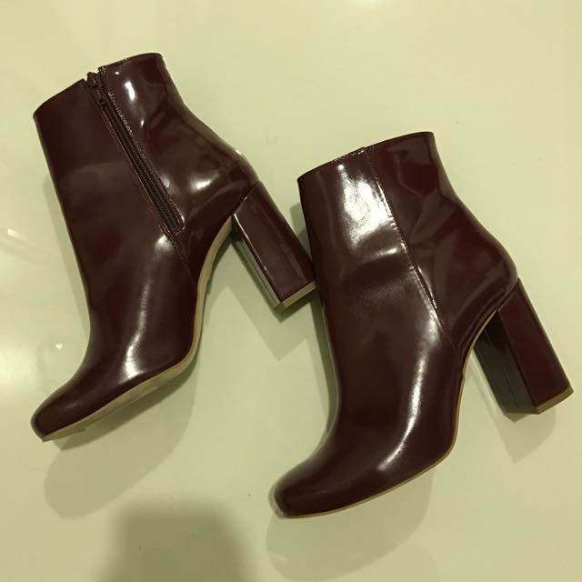 oxblood patent boots