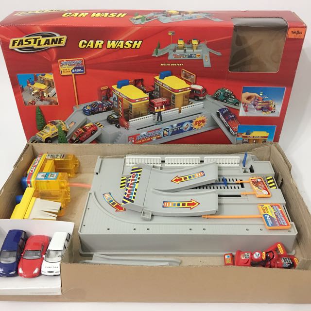 Fast lane mini store car wash playset