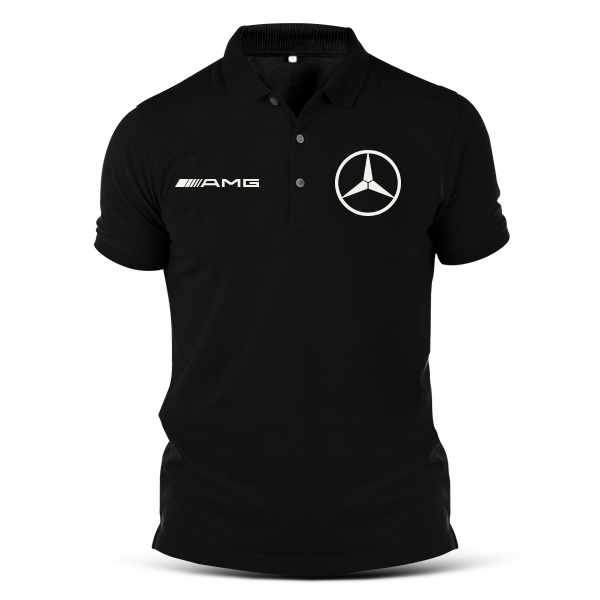 MERCEDES BENZ EMBROIDERY Logo Auto AMG Cool Sportcars Collar T