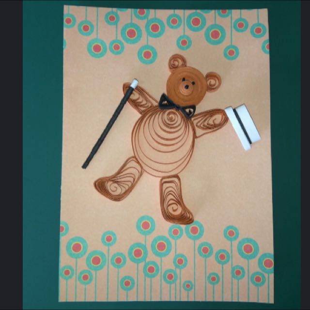 paper quilling teddy bear