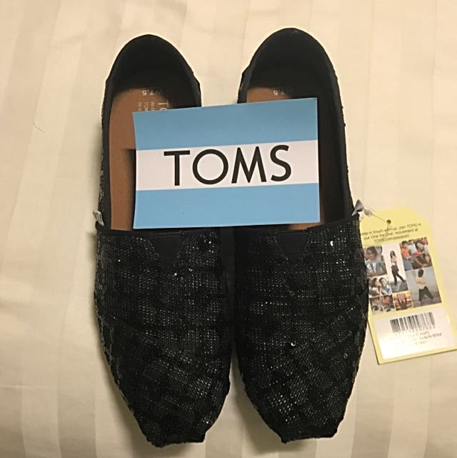 toms black sequin shoes