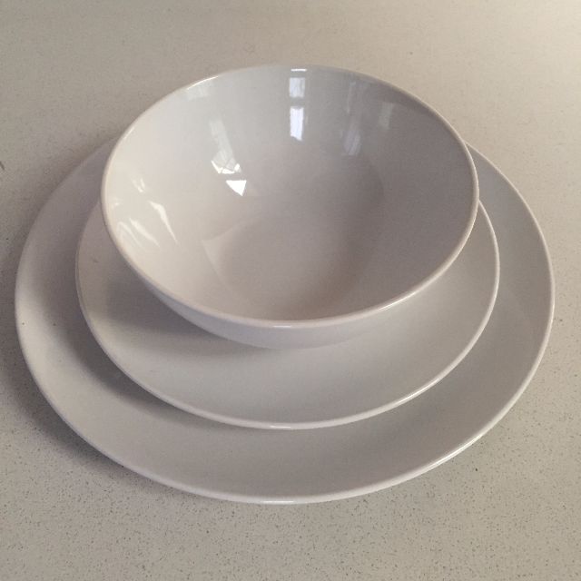 white Ikea Fargrik 18piece dinnerware set, stoneware, TV & Home
