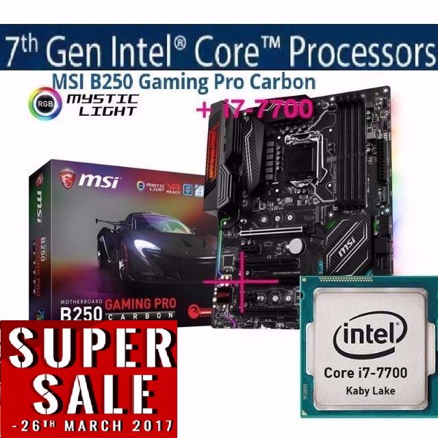 Msi B250 Gaming Pro Carbon I7 7700 Rogue One Rebels Crazy Sales Fri Sat Sun Till 26 Mar Hurry Grab It While Stock Last Electronics Computer Parts Accessories On Carousell