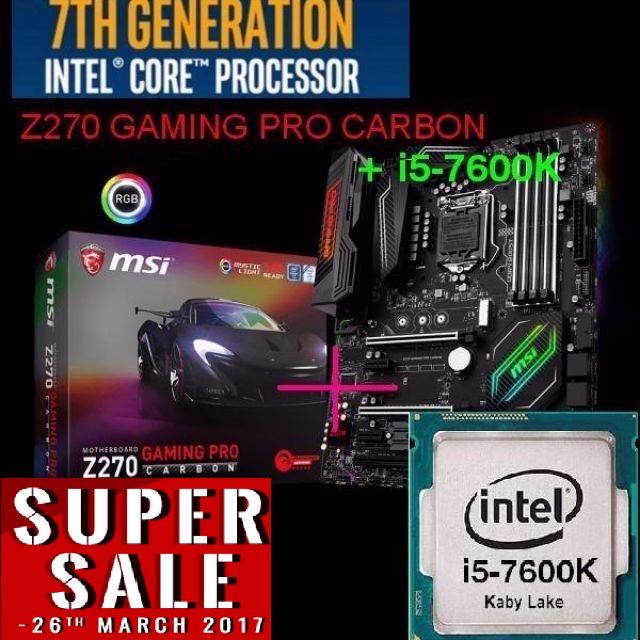 Msi Z270 Gaming Pro Carbon I5 7600k Rogue One Rebels Crazy Sales Fri Sat Sun Till 26 Mar Hurry Grab It While Stock Last Electronics Computer Parts Accessories On Carousell