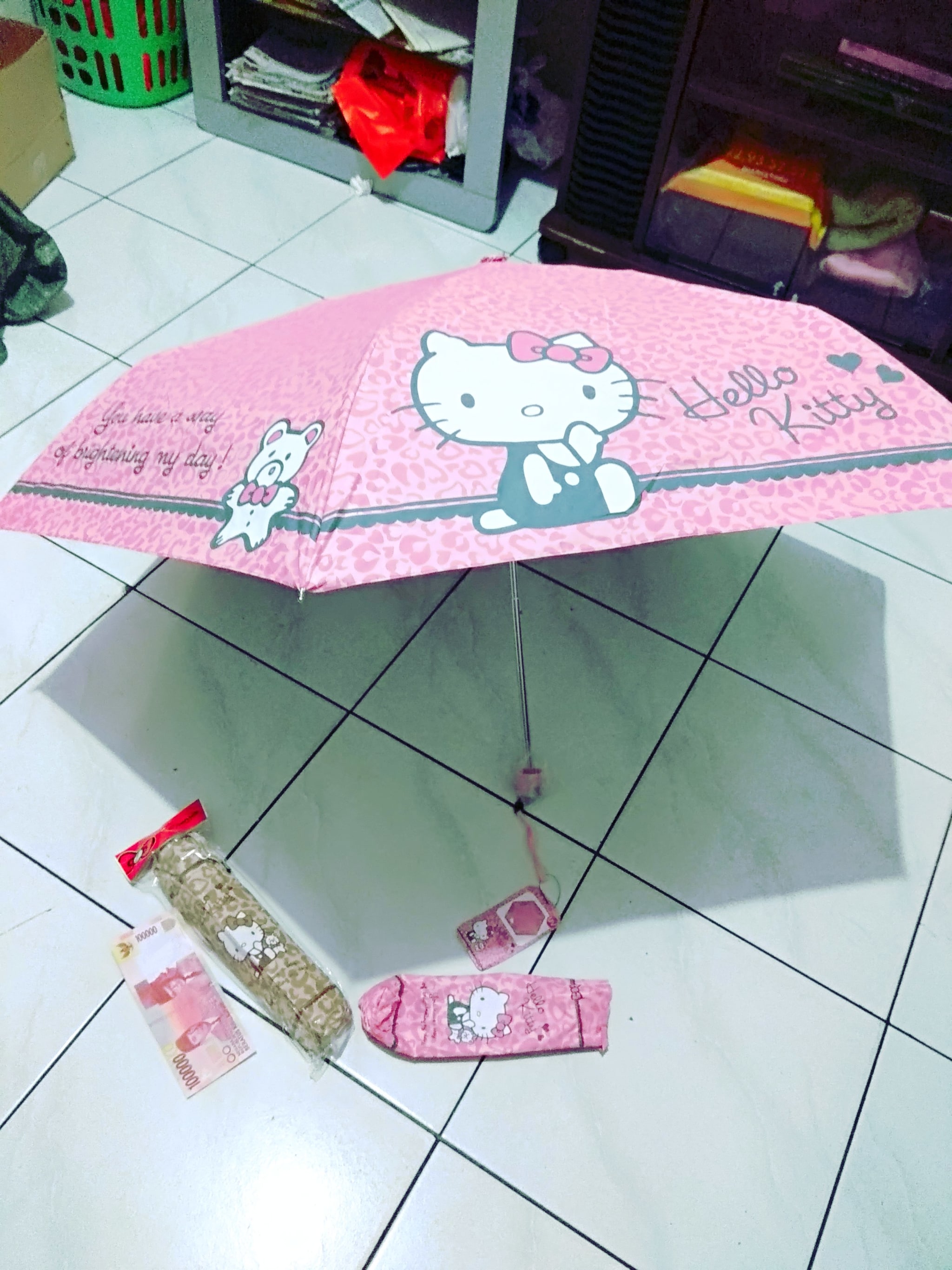 Payung Kecil Lipat Pensil Minimalis Hello Kitty Sanrio Pocket
