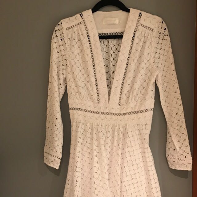 Zimmermann Ryker Broderie Dress White Size 1 Women s Fashion