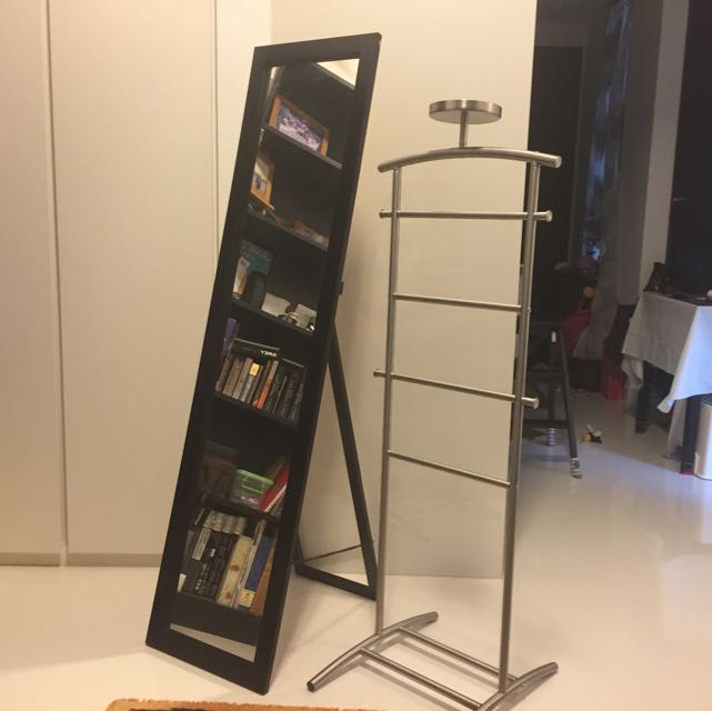 Standing mirror & IKEA Grundtal Valet stand, Furniture & Home Living